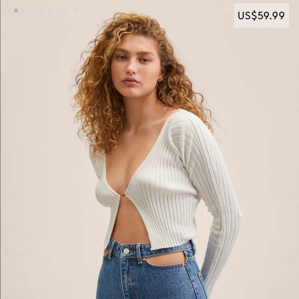 Mango knitted cropped cardigan